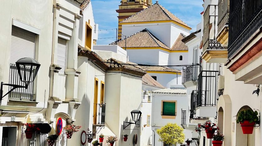 low angle view building against sky estepona malaga old city