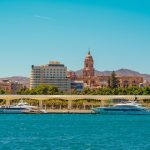 sea view seafront promenade port malaga summer 1