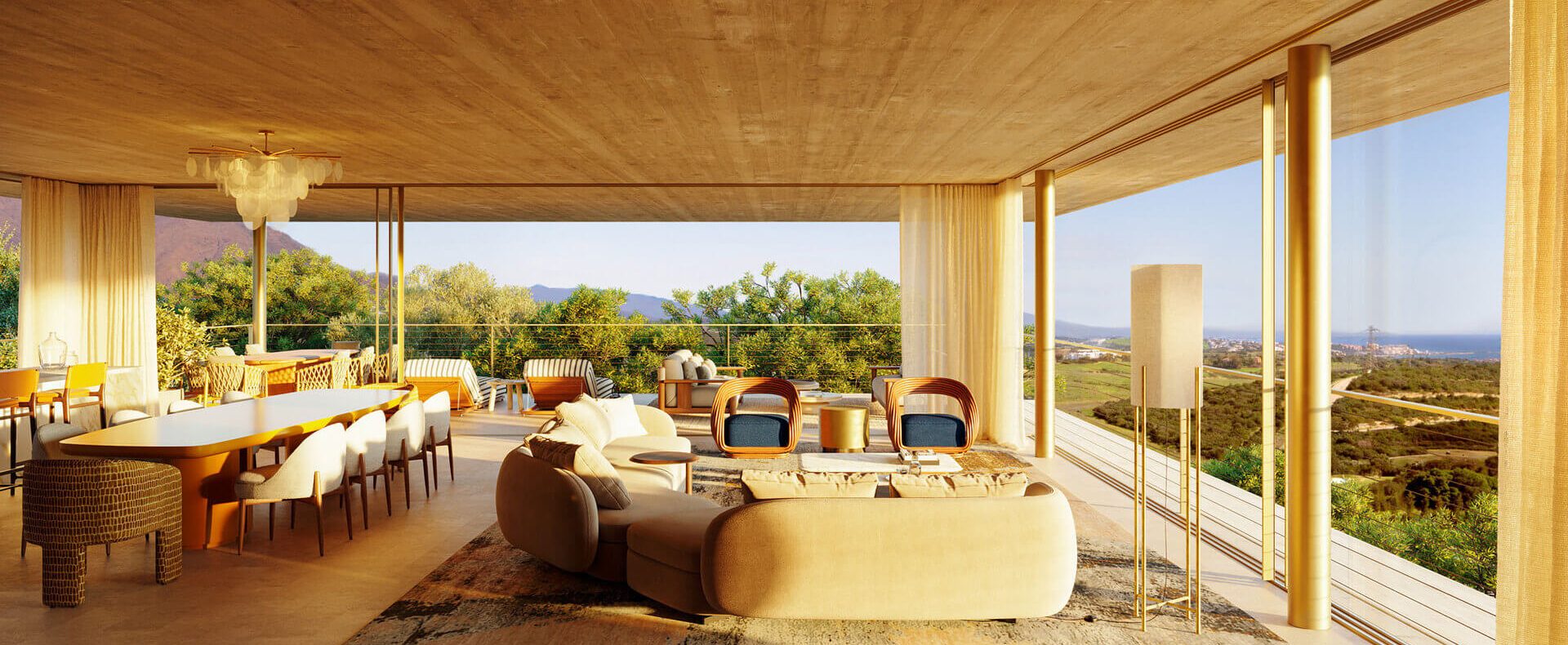 S26 INT Living LV Sunset R6 St Regis the residences Casares
