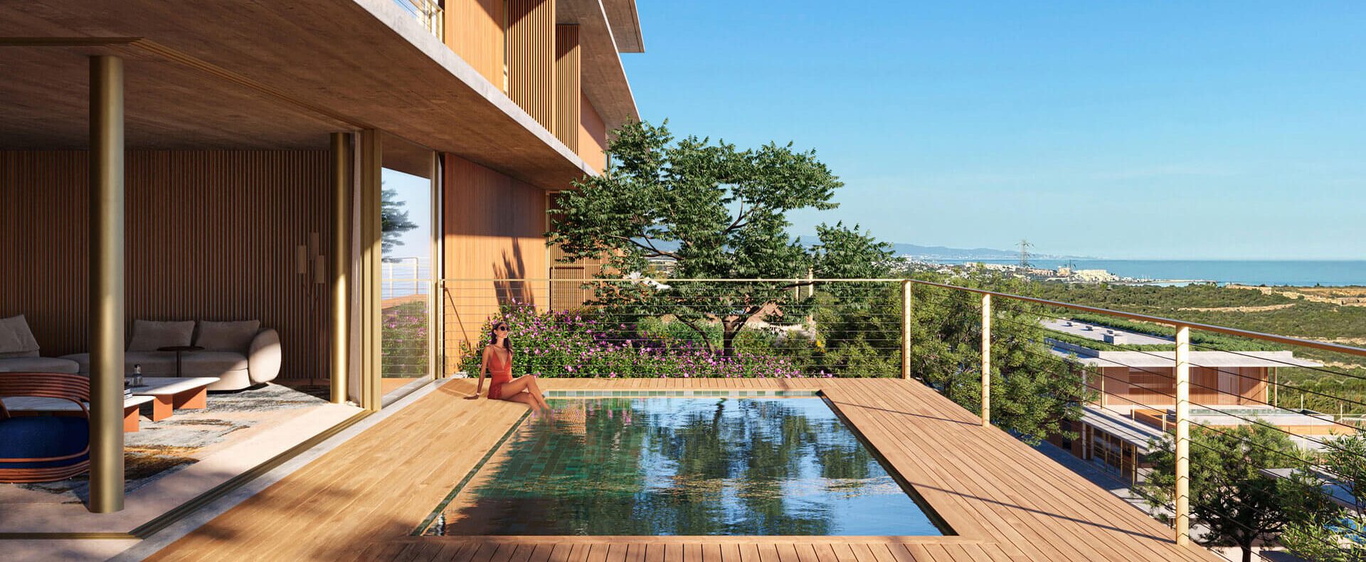 S42 EXT Bajo Sunset v01 girl St Regis the residences Casares